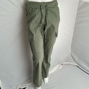 Venti6 green drawstring waist cargo pants